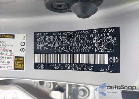 2021 Toyota Corolla Le from USA, damaged, VIN JTDEPMAEXMJ137160